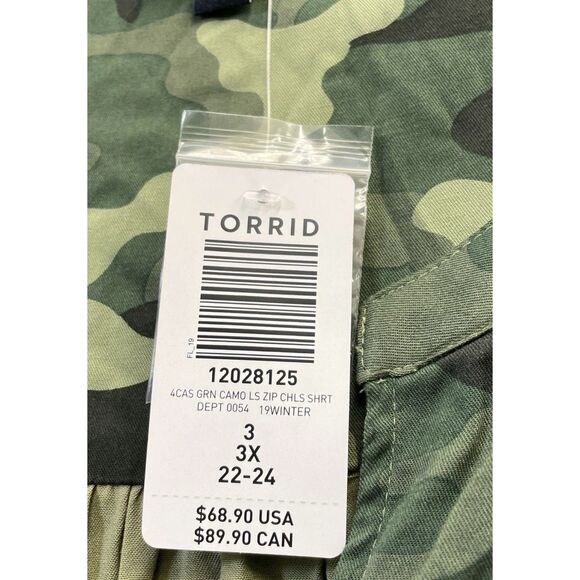 NWT Torrid Dress Womens Size 3 Green Camouflage Drawstring 3/4 Sleeve Casual - Picture 4 of 6